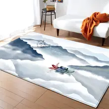 Современные Гостиная украшения ковер, домашний текстиль китайский PaintingRug коврики мягкие фланелевые зимние теплые Нескользящие ковры
