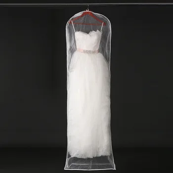 

Transparent Mesh Yarn Wedding Dress Dust Cover with Zipper Bride Gown Storage Bag Garment Clothing Case clothes Dustproof Cover