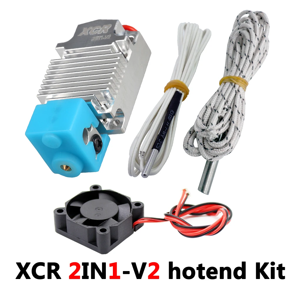 

3D Printer hotend 2IN1 Extrusion nozzle Double color printing print head 1.75/0.4 12V/24V 50W 3D Printer Parts