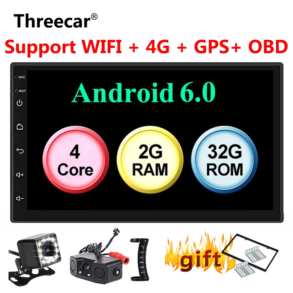 

2GB+32GB Android 8.0 GPS Navigation Wifi Bluetooth obd 2 din android Car Radio Universal Double 2Din 7'' Audio Stereo MP5 Player