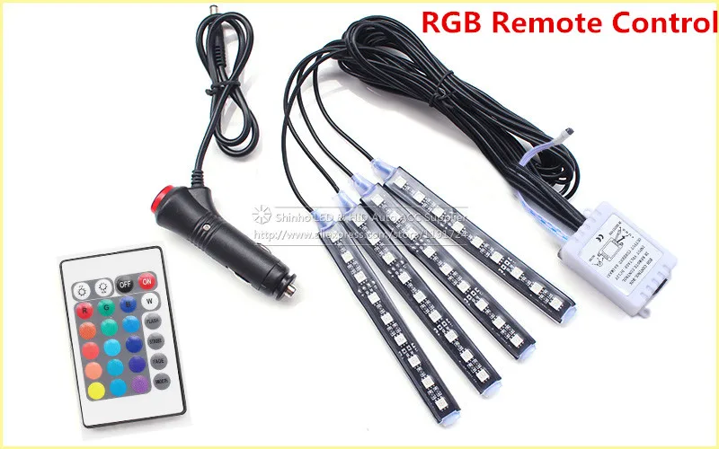 4 шт. автомобильные RGB и одноцветные светодиодные DRL лампы 5050SMD Авто пульт
