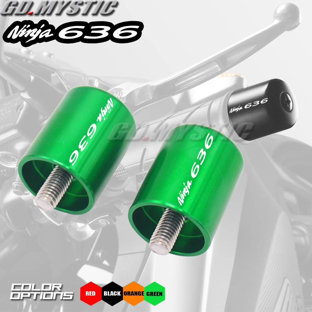 

Motorcycle Accessories CNC Handlebar Grips Bar Ends Cap Slide Laser Logo For Kawasaki Ninja ZX6R 636 Ninja636 2007 2008-2016