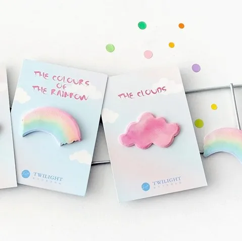 

Rainbow Pink Clouds Memo Pad Self Adhesive Paper Sticky Notes Bookmark School Office Stationery Supplies Bts Note Pad Tools