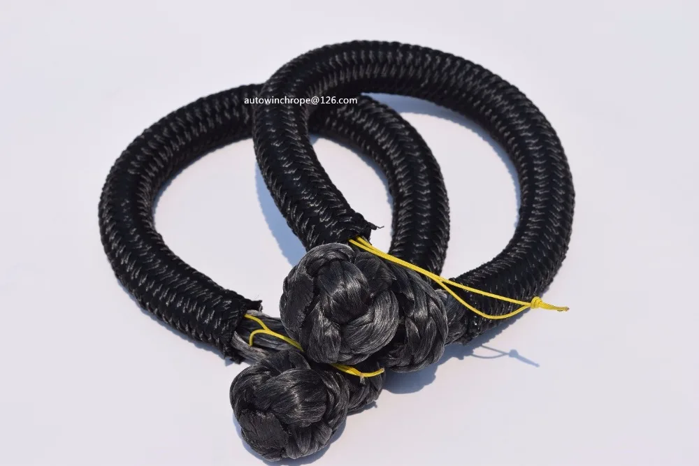 Black 9mm*80mm Soft Shackles,Synthetic Shackle for Offroad Parts,UHMWPE