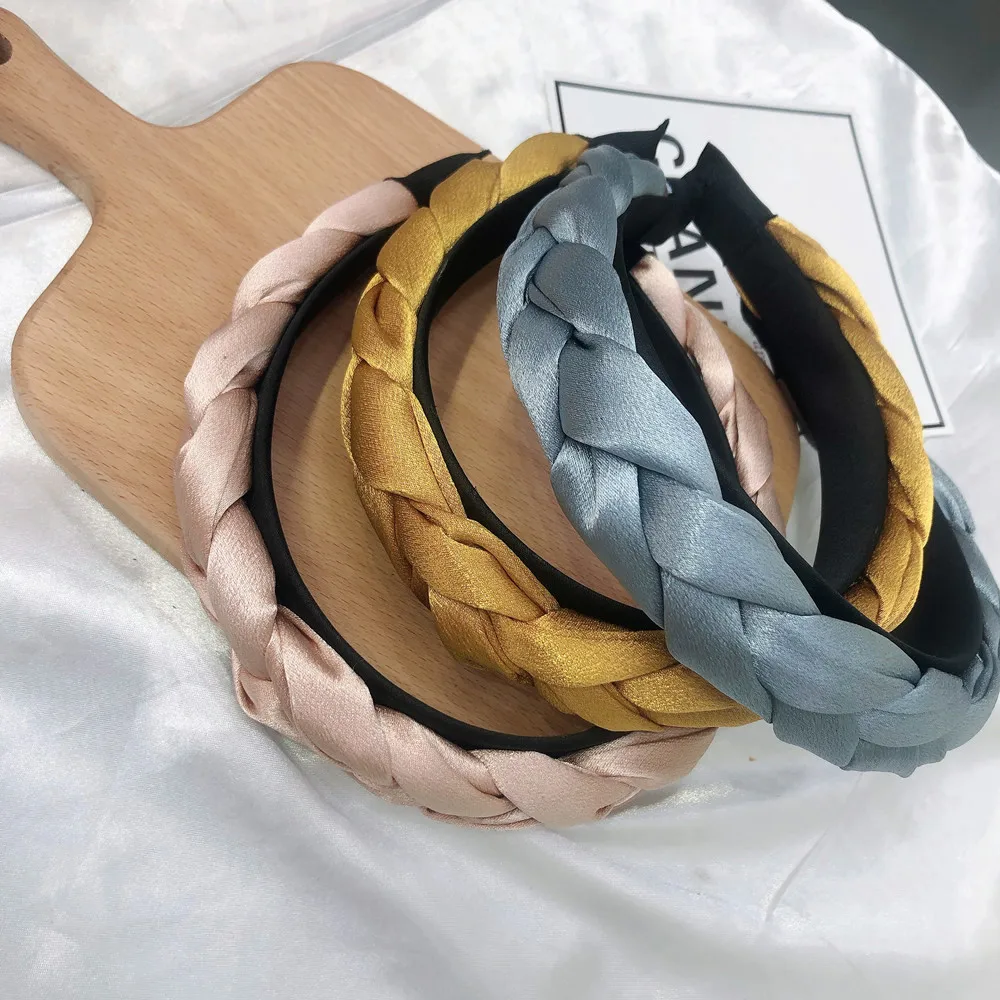 Модный платок и атласной отделкой из конопляной Ткани Повязка-тюрбан для головы головная повязка, аксессуары для волос Для женщин головной убор, резинка для волос обруч