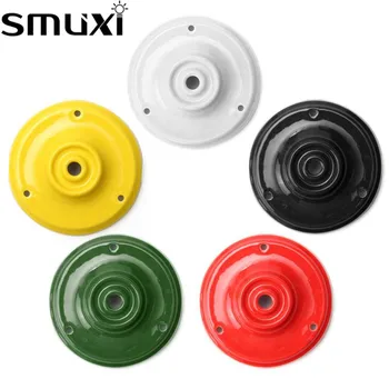 

Smuxi Modern Vintage Retro Ceiling Plate Rose Pendant Light Wall Mount 105mm Ceramic Lamp Base Black/Red/Yellow/White/Green