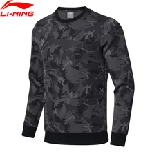Li-Ning мужской трендовый свитер, обычный крой, 66% хлопок, 34% полиэстер, с принтом, комфортная подкладка, Спортивная толстовка с капюшоном AWDGB41 MWW1481