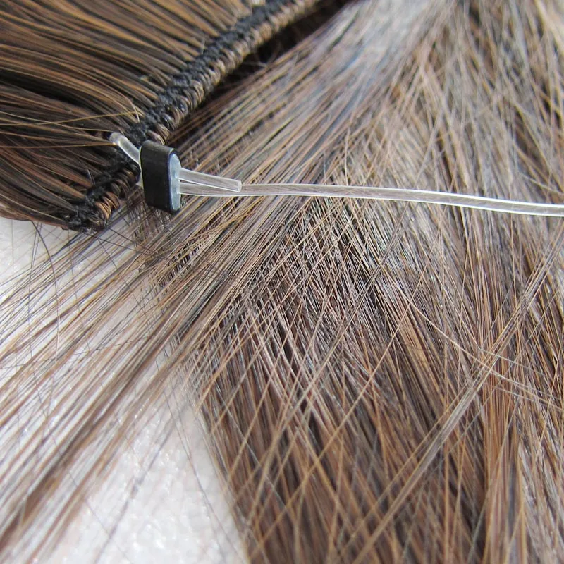 22inches 50g Invisible Wire No Clips in Hair Extensions Secret Fish Line Hairpieces Silky Straight real natural Synthetic