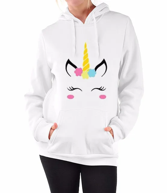 2017 Autumn Bts White Hoodies Women Unicorn Hoodie