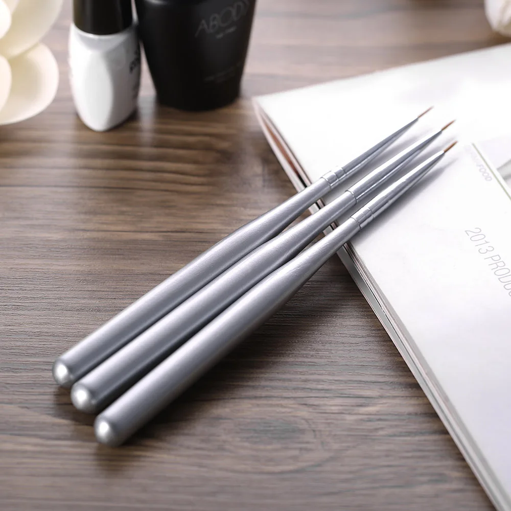 

3pcs/set Professional Acrylic Nail Art Brush Set Nal Art Painting Brushes for UV Gel Builder Nail Drawing Line Pen