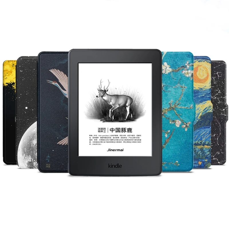 

Print Smart Case For Amazon Kindle Paperwhite 1/2/3 Van Gogh Design Skin 6 Inch Tablet Cover E-book Case