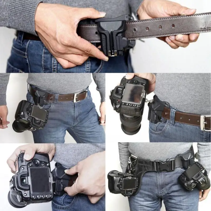 1Pc Camera Waist Belt Buckle Camera Quick Belt Buckle Holster Waist Mount Hanger Clip for Canon for Nikon for Sony Black