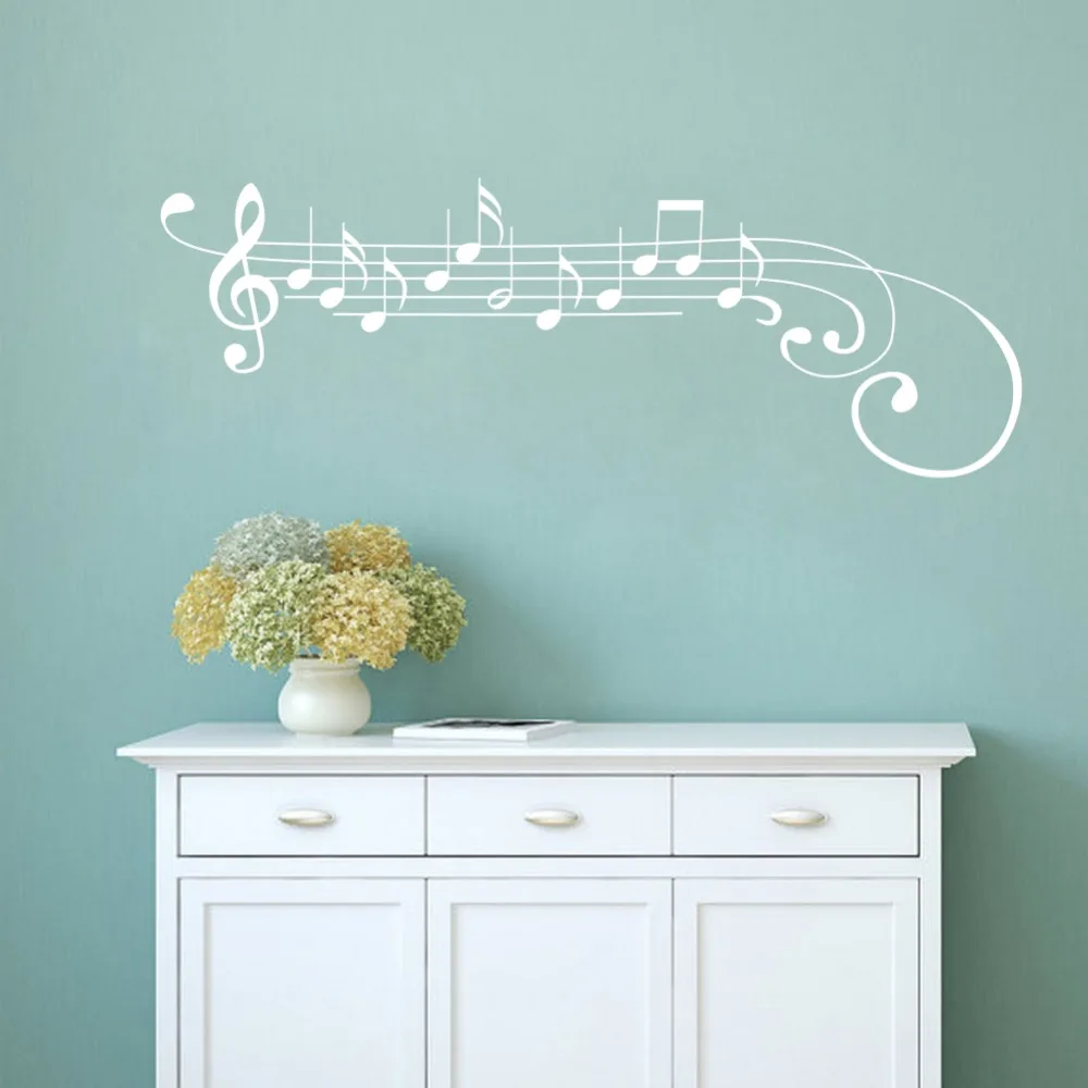 Музыка виниловая наклейка на стену Скрипичный Ключ стикер для заметок художественная Фреска Съемный домашний декор