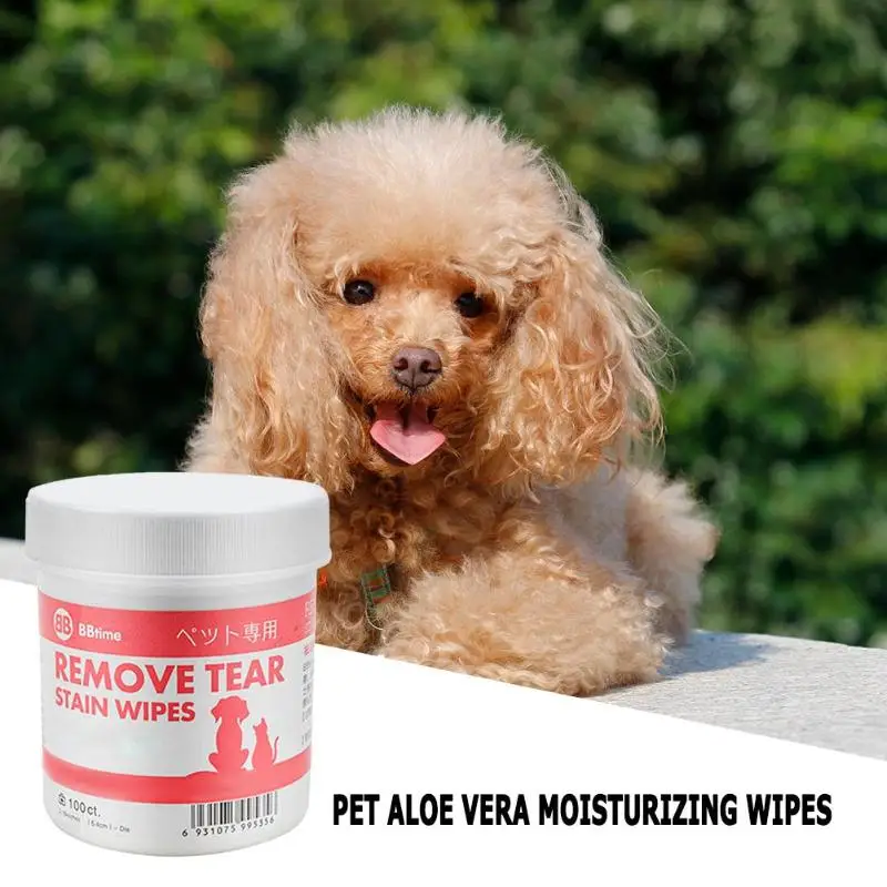 100 шт, салфетки для домашних животных с алоэ, увлажняет, для собак ...