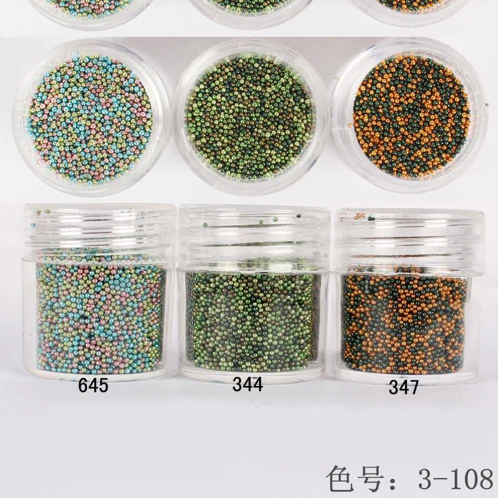 

buytoes 1 Box Nail Art Caviar Beads Gel Polish Tips 3D DIY Blue Charm Rhinestones Manicure Nail Art Decoration
