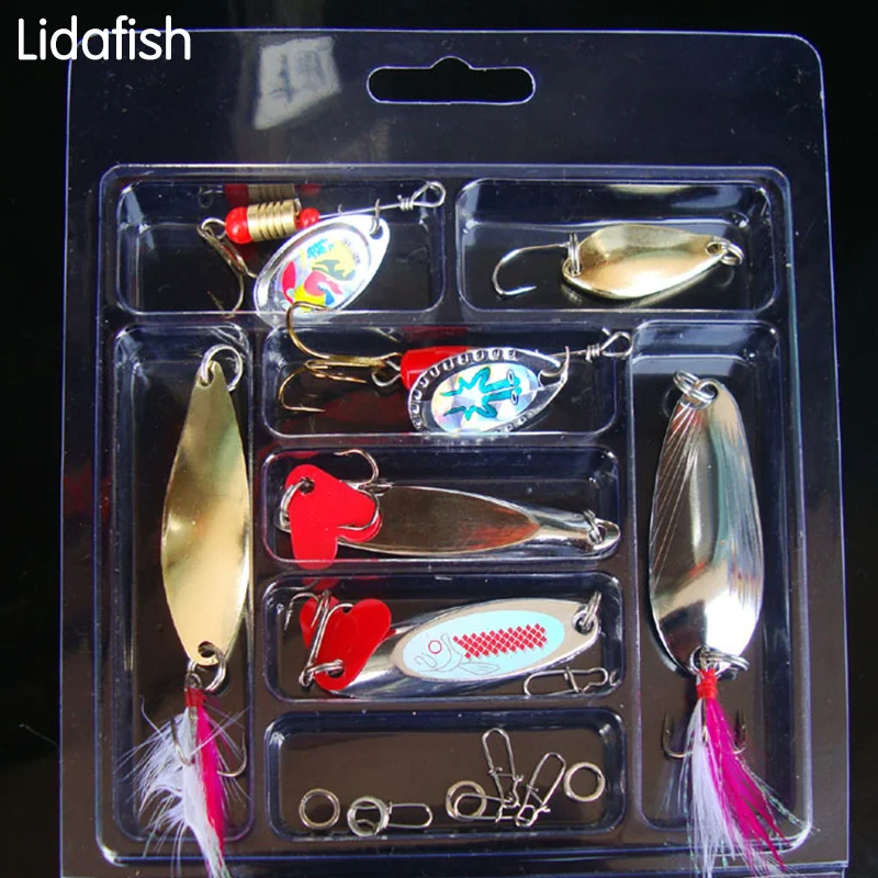 

2017 Artificial Fishing Metal Bait 9 pcs kill fishing pesca colors lure bait for sea ocean lake Fishing Tackle Accessories fish