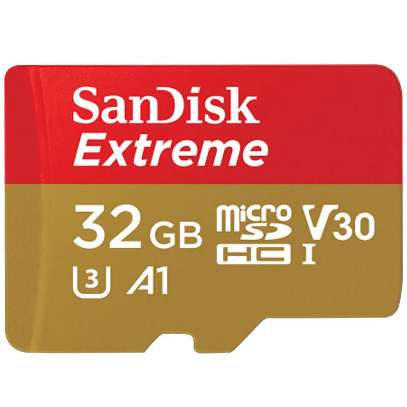 Двойной флеш-накопитель SanDisk Extreme PRO/Extreme карты памяти 128 Гб 64 Гб оперативной памяти, 32 Гб встроенной памяти, читать Скорость до 100 МБ/с. microSDHC/SDXC UHS-I U3 V30 в формате 4K UHD - Емкость: 32GB Extreme A1