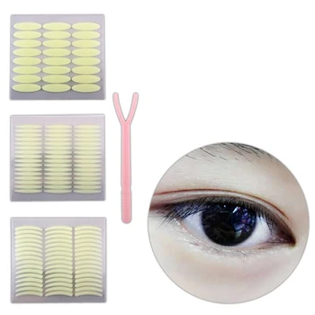 

YOKPN 480 Pcs Invisible Double Eyelid Sticker Double-sided Nature Olive Type Eyelid Paste Tape Flesh Beauty Eye Stripe With Fork