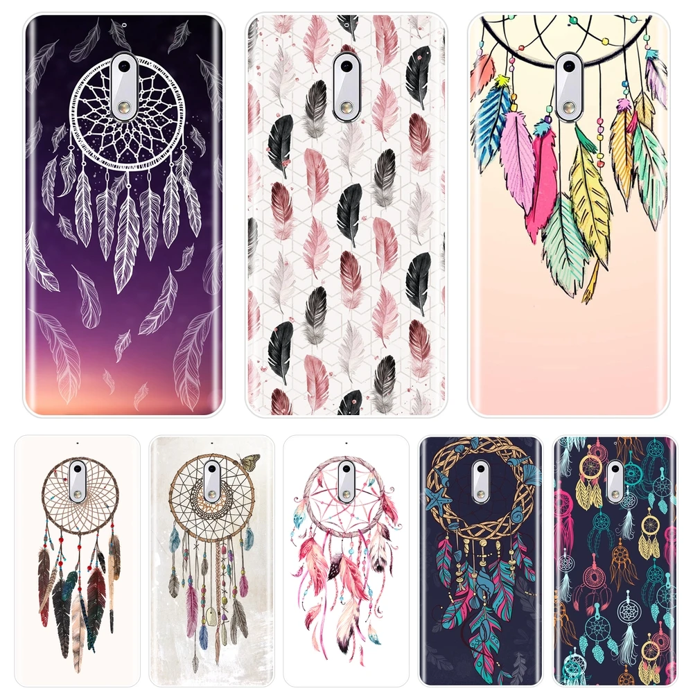 

TPU Phone Case Silicone For Nokia 8 6 5 3 2 1 Dream Catcher Feather Aesthetic Fashion Girl Soft Back Cover For Nokia 7 Plus X6