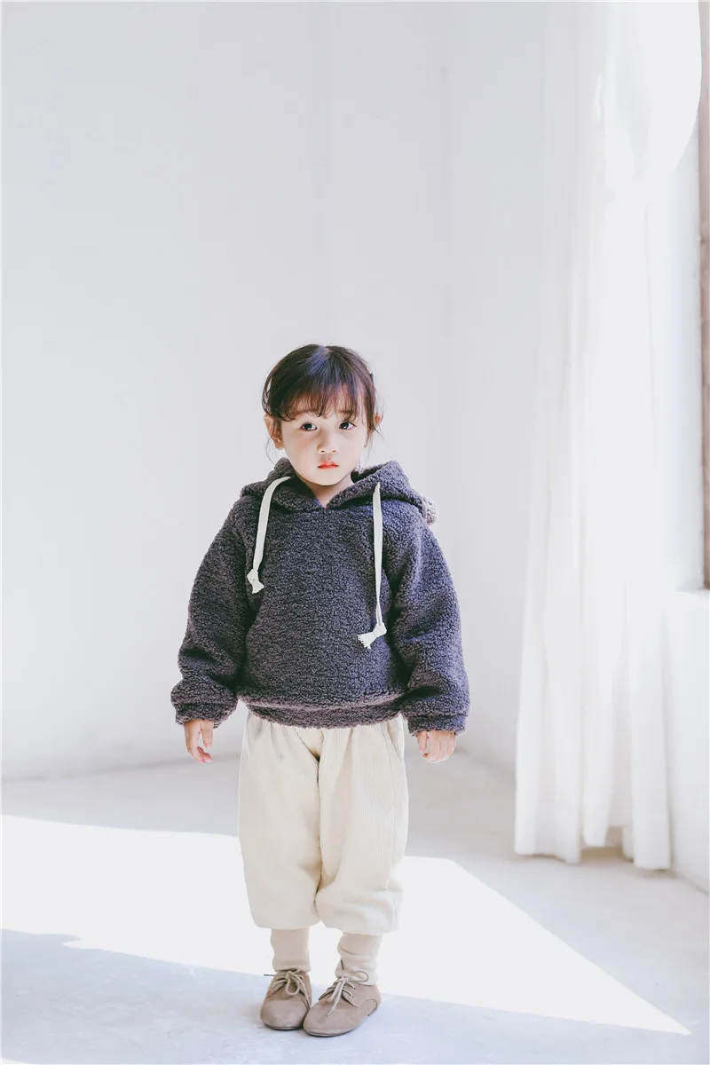 Детская флисовая шерсть с капюшоном г., детские пальто с длинными рукавами для малышей симпатичная верхняя одежда в Корейском стиле для мальчиков и девочек детский хлопковый Мягкий Топ, одежда