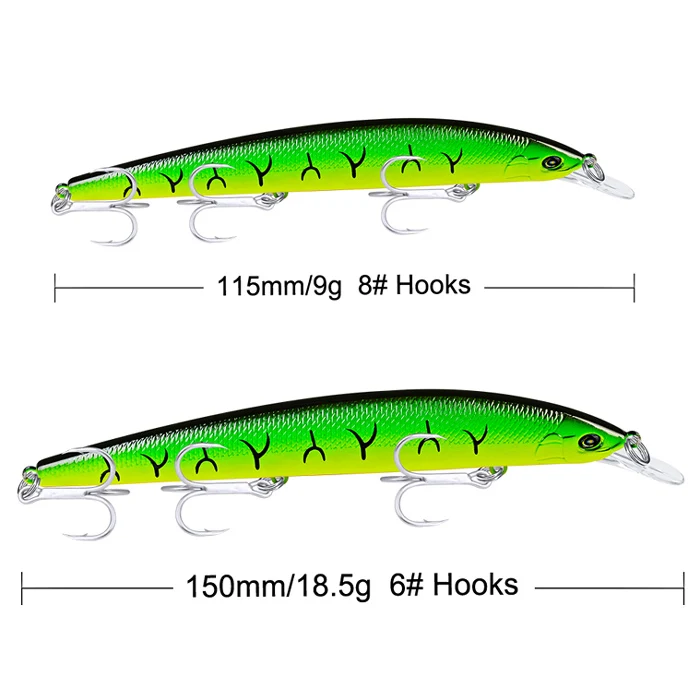 5 шт., набор рыболовных приманок Minnow, набор приманки, 18,5 г/15 см, 9 г/11,5 см, искусственные жесткие воблеры для наживки с ящиком для хранения, снасти - Цвет: 5PC-Color F