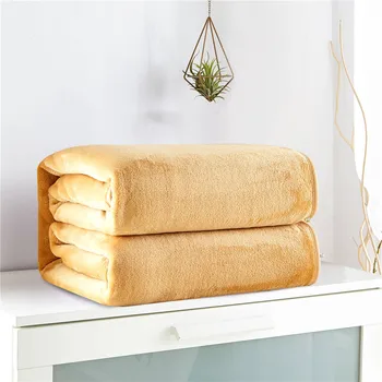 

2019 New Khaki Double sided Flannel blanket luxury blankets Lightweight and comfortable plush blankets Microfiber L606
