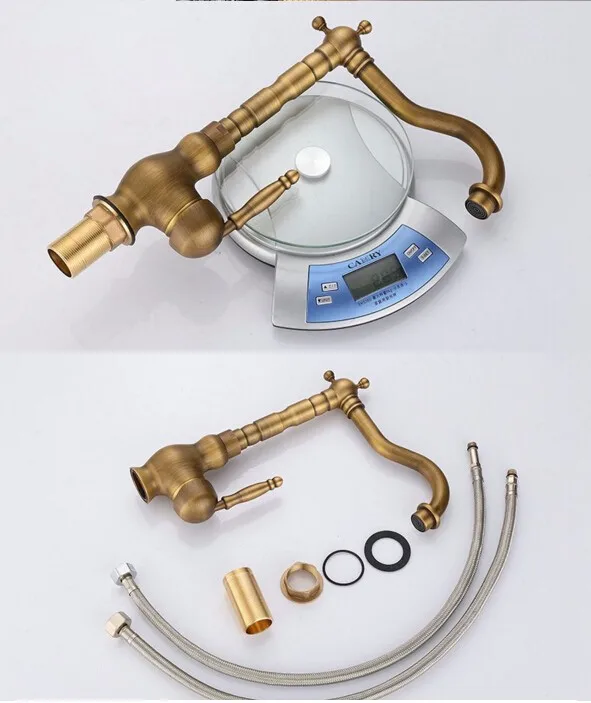 Обустройство дома Интимные аксессуары античная латунь Готовые Кухня кран поворотный Ванная комната бассейна раковина смеситель крана