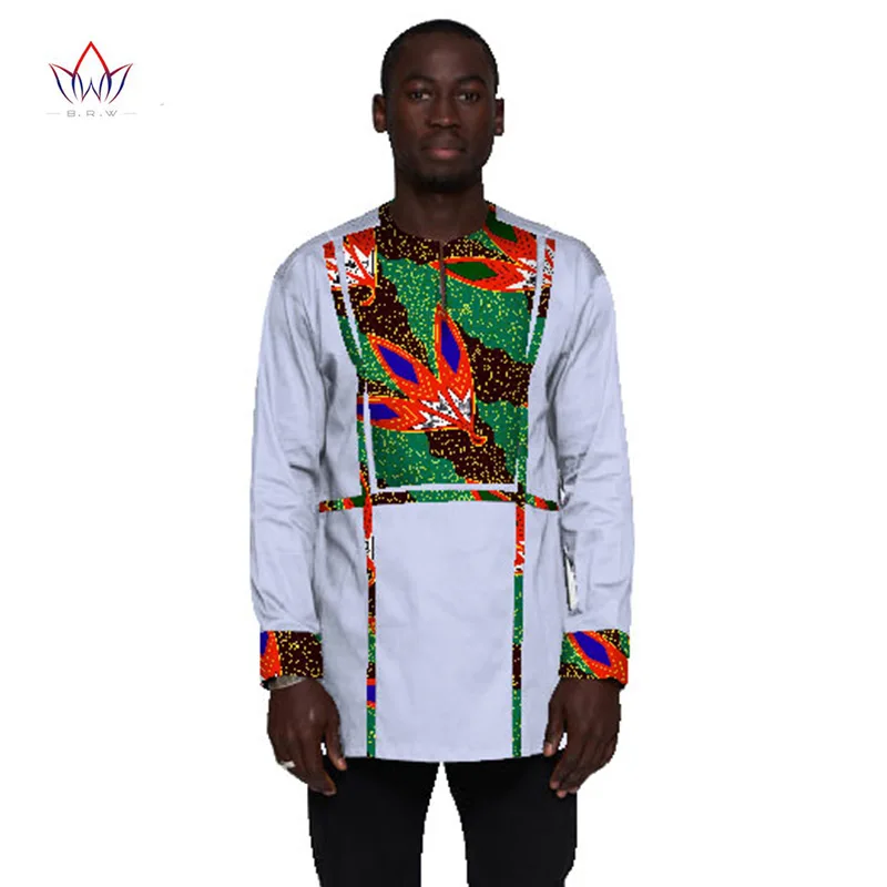 Для мужчин s футболки Мода г. брендовая одежда Для мужчин с Африки Костюмы футболка с длинным рукавом Для мужчин Базен Riche Oversize 6XL Лидер продаж WYN237 - Цвет: 9