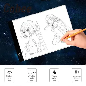 

Cobee LED Drawing Pad Electronic Adjustable Optical Writing Tablet Dimmable Comic Copy Children drawing board Painting aids