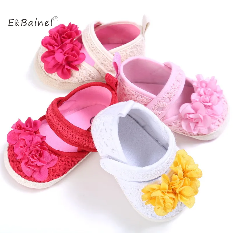Infant Antislip Flower Baby Girl Shoes Child Toddler Crochet Baby