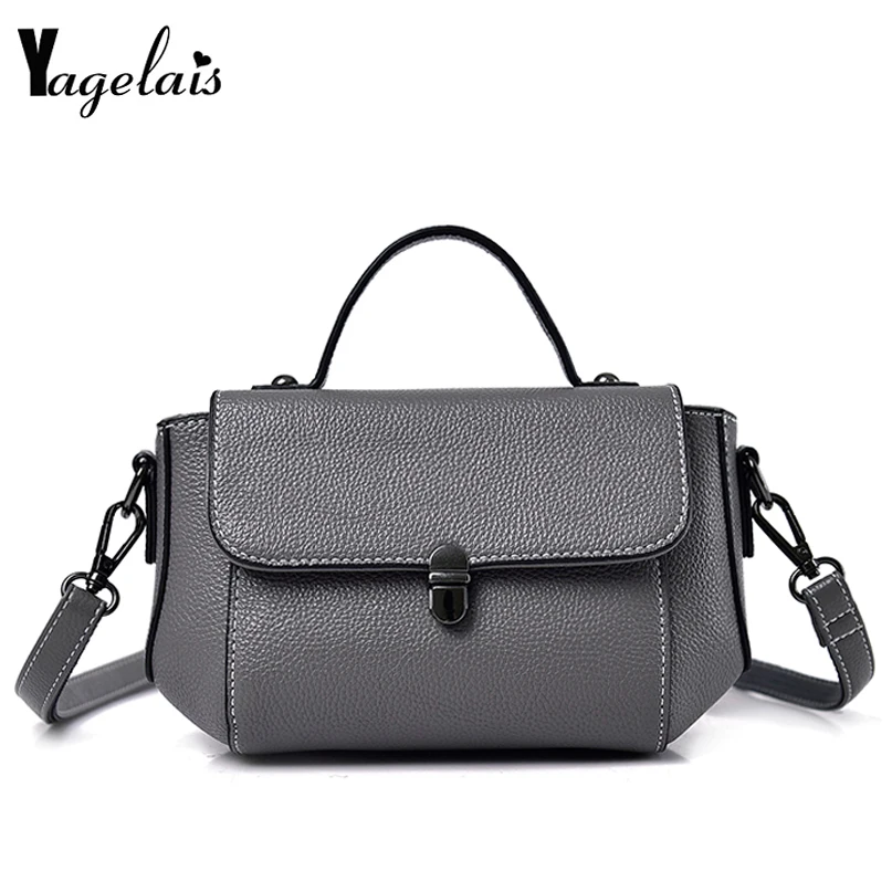 

Woman PU Vintage Solid Crossbody Casual Flap Bag Famous Designer Fashion Brand England Style Women handbag With Lock 2019