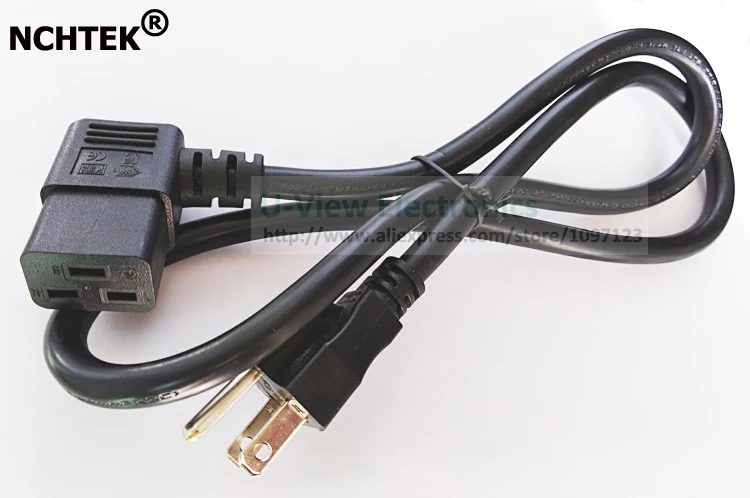 

NCHTEK USA 3pin Nema 5-15P to IEC 320 C19 Left Angled 15A Power cord For UPS PDU About 1M/Free Shipping/1PCS