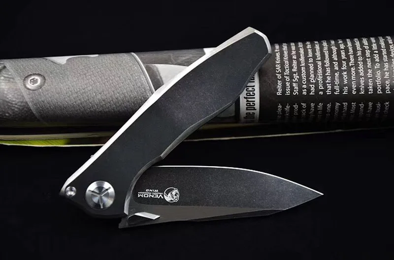Складной нож Kevin John VENOM 4 Wing Flipper карманный клинок S35VN с титановой ручкой для