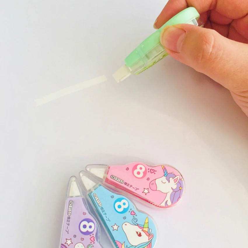 4pcs/set Kawaii cartoon Correction Tape Kids Cartoon Corrector Stationery 5mm Plastic Correcting Tape School Office Supplies