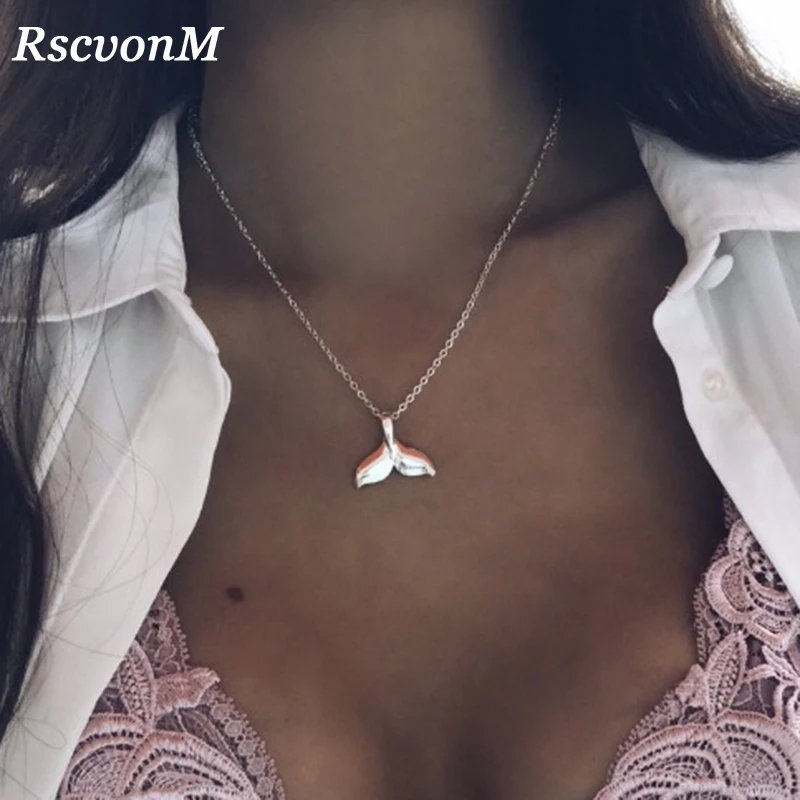 Женское Ожерелье RscvonM в этническом кулон виде хвоста Кита ожерелье-чокер с