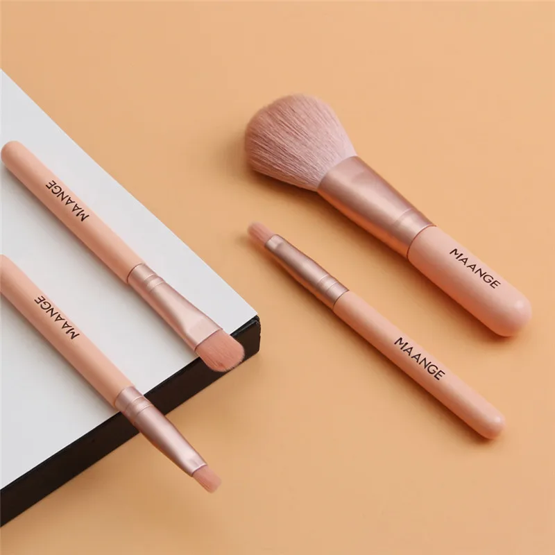 

MAANGE 4PCS Portable Mini Eye Makeup Brushes Set Smudge Eyeshadow Eyeliner Eyebrow Brush Lip Make Up Brush kit Professional