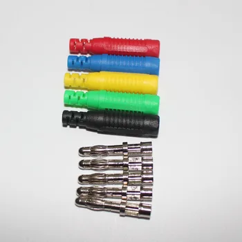 

50pcs 32A 4mm Banana Plug Safety Copper High Current Insulated Shrouded Stackable Connector Soldering Type