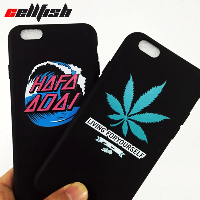 Black Silicone Leaf Cover Phone Case for Apple iPhone 6s 6