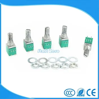 10pcs B5K B10K B20K B50K B100K RK097 Audio Amplifier Sealed single Potentiometer RV097NS 15mm Shaft 5pins