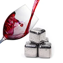 4pcs/6pcs/8pcs Stainless Steel Ice Cubes Reusable Cooling Stones For Whiskey Wine Keep Your Drink Longer HA