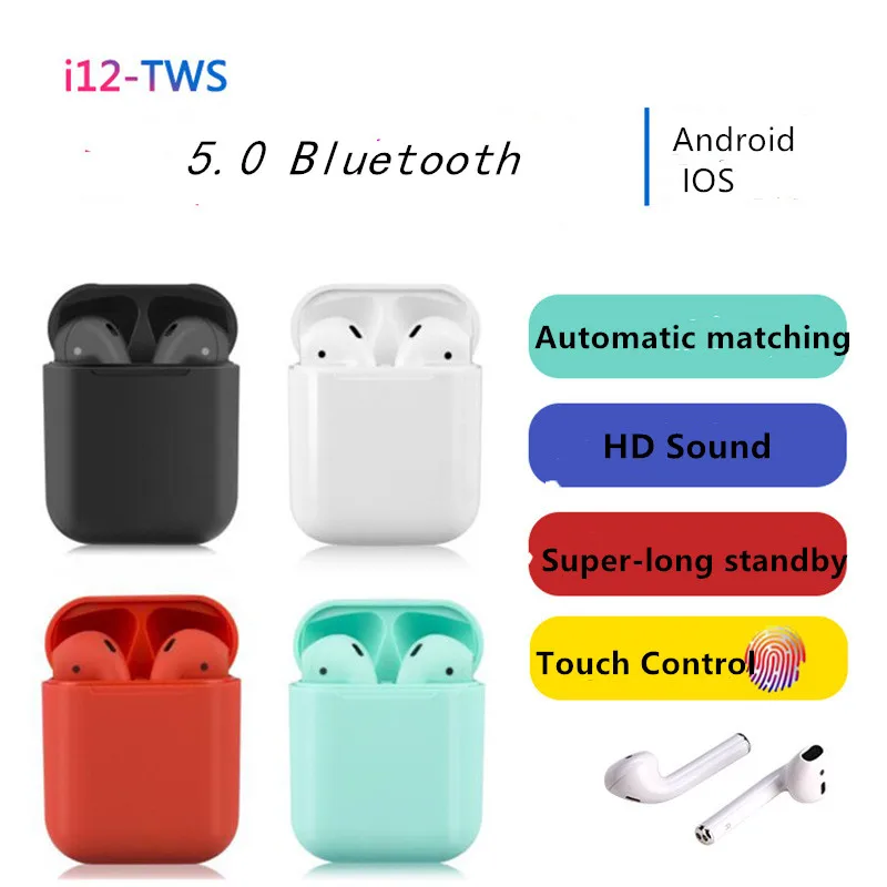 

2019 i12 TWS PK i7 i88 i11 i14 i13 TWS Wireless Earphone Bluetooth 5.0 Headset Stereo pods Ear Air Earbuds Touch Control White