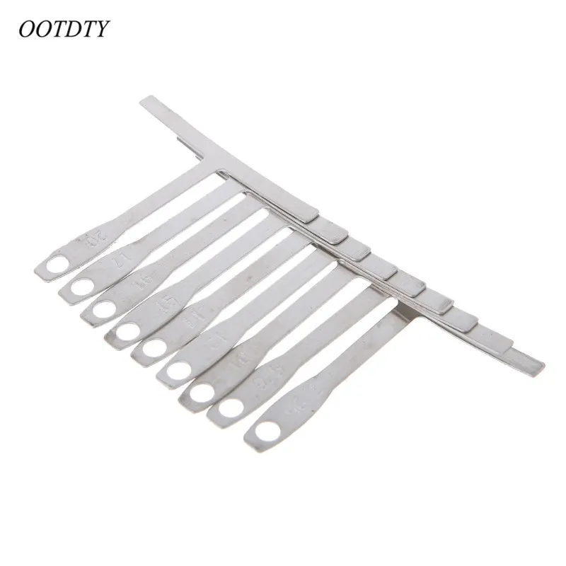 

OOTDTY 9pcs Plastic/Stainless Steel Understring Radius Gauge for Guitar and Bass Setup Luthier Tool Set 10166