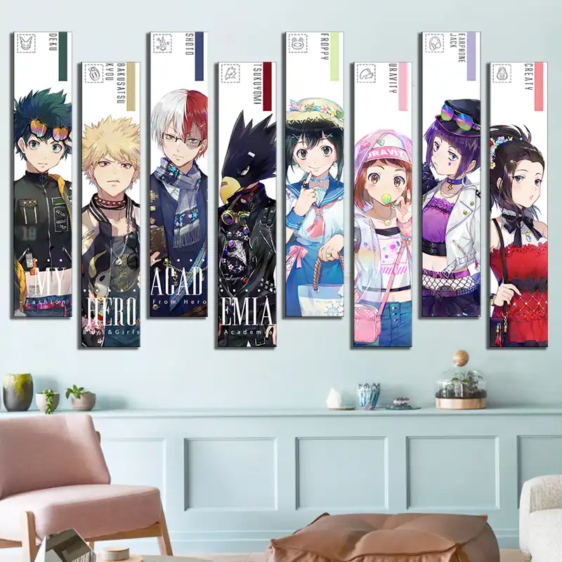Prints Home Decor Canvas 8 Pieces My Hero Academia Anime Painting Prints Home Decor Canvas 8 Pieces My Hero Academia Anime Painting