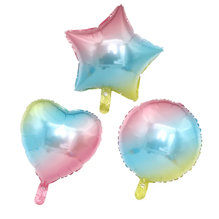 

Selling new 18-inch gradient heart-shaped star foil balloons balloon rainbow aluminum film