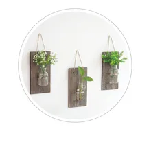 1 шт. пасторальные украшения из гидропонного растения стеклянная ваза для гостиной настенная подвесная деревянная настенная Цветочная ваза JL 264