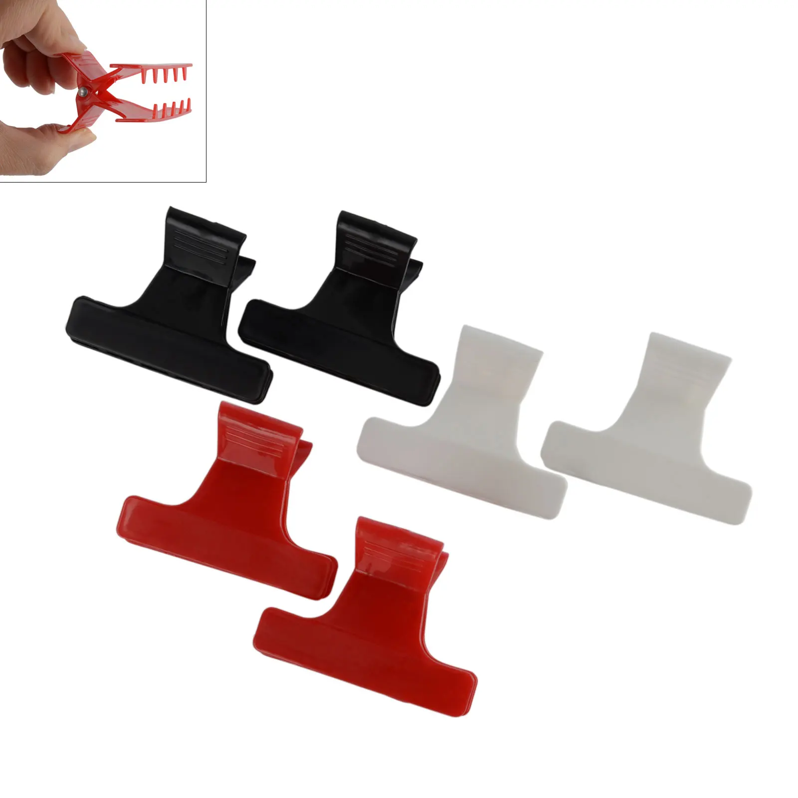 Mayitr 6Pcs Salon Hairdressing Salon Claw Clips 3 Colors High Quality ABS Plastic Sectioning Clip for Styling Tools