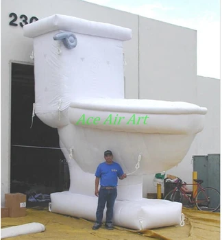 Cheap Portable Giant Advertising Inflatable New Model Toilet With Blower, Giant Inflatable Toilet For World Toilet Day