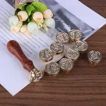 European Letter Wax Seal Stamp Vintage Envelope Sealing Copper Head Wood Stamp DIY Scrapbooking Stamps Decor Wax Seal Stamp green new creative vintage diy wedding envelope sealing wax in bulk granule wax stamp particles