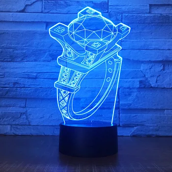 

Diamond Ring Model 7 Color Led Night Lamps For Kids Touch Led Usb Table Lampara Lampe Baby Sleeping Nightlight Drop Ship