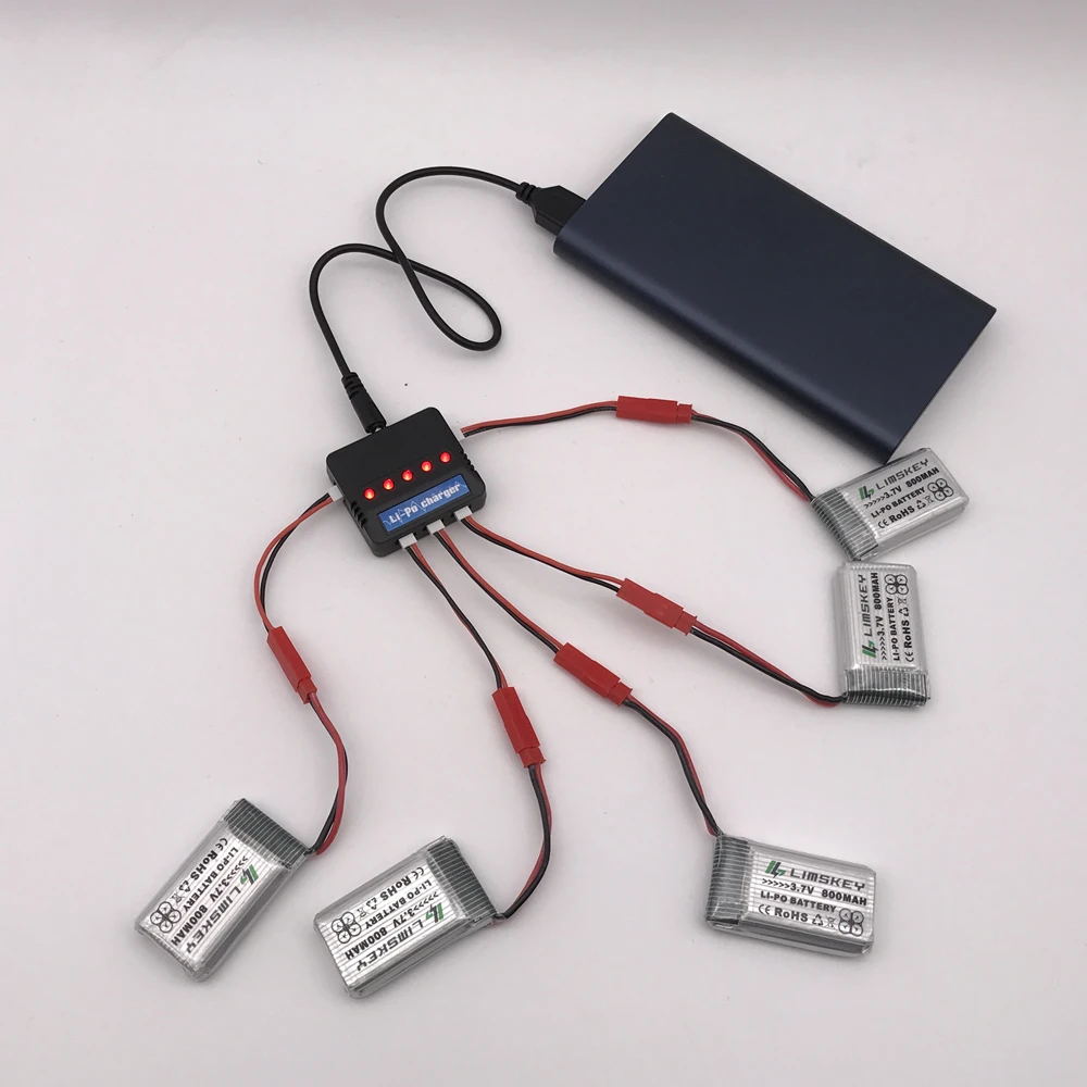 5 шт. RC Drone Lipo Battery JST 902540 3 7 В 800 мАч 1S батарея с USB зарядным устройством для MJX x400 X300C